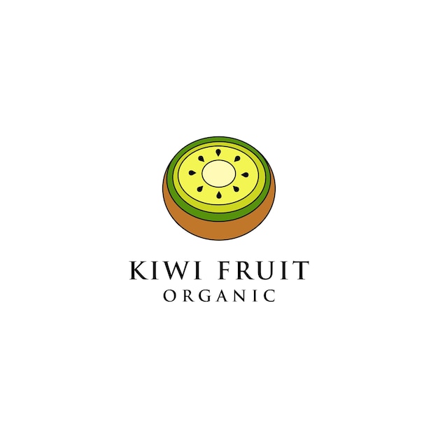 Vector template creative and fun kiwi fruit logo vector