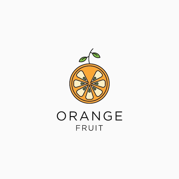 Template creative and fun orange fruit logo vector