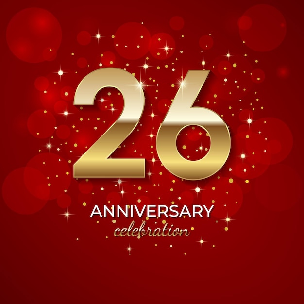 Vector template design for 26th anniversary celebration event simple and luxury template design