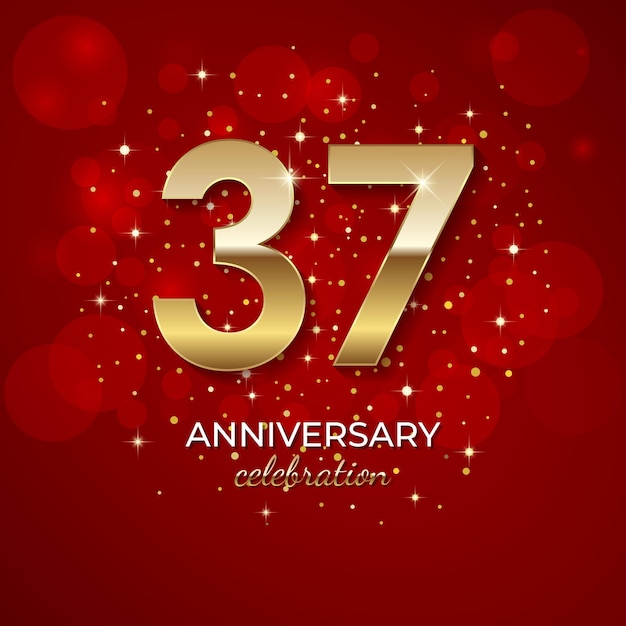Template design for 37th Anniversary Celebration event Simple and luxury template design
