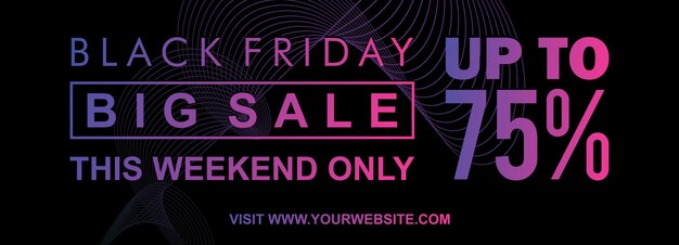 Vector template design black friday sale banner