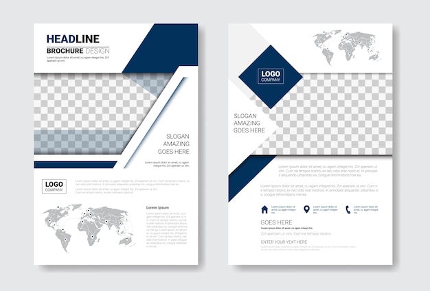 Template design brochure set