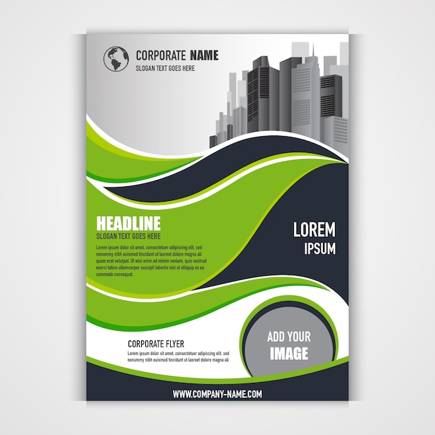 Vector template design of corporate flyer