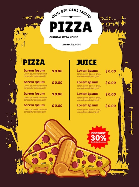 Vector template design of fast food menu