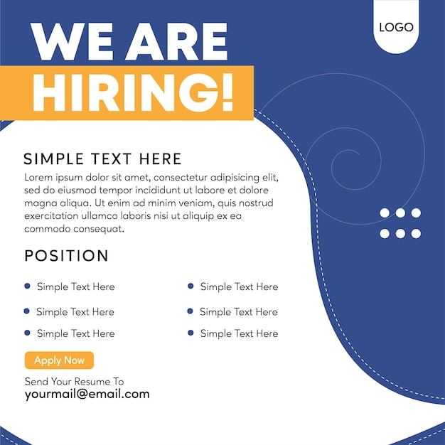 Vector template design job vacancy