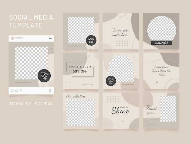 Template Design Social Media Feed Fashion Set