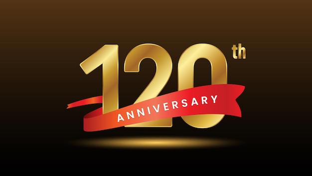 Template design with golden number for 120 year anniversary event