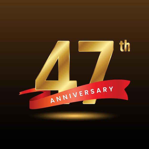 Template design with a golden number for a 47 year anniversary event