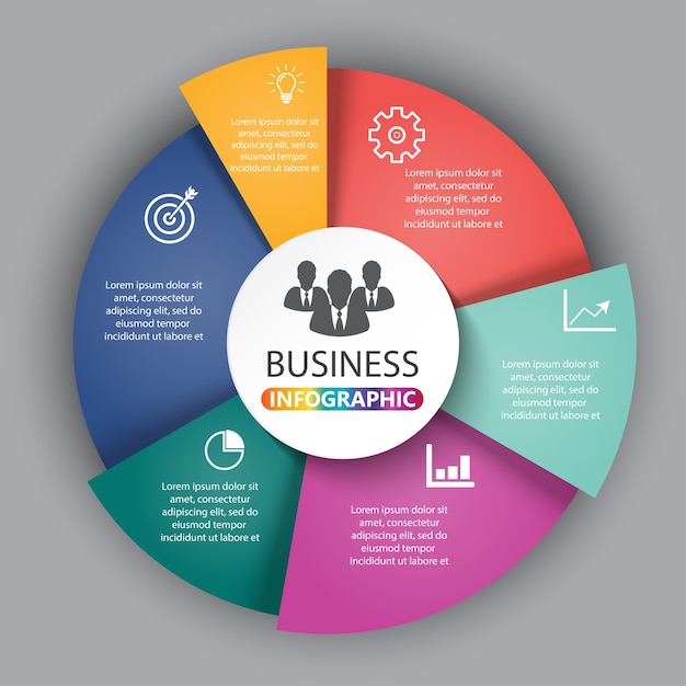 Template for diagram, graph, presentation. business concept with 6 options