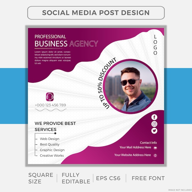 A template of digital marketing and corporate social media post design