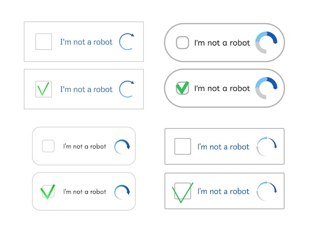 Vettore modello per inserire captcha non sono un robot