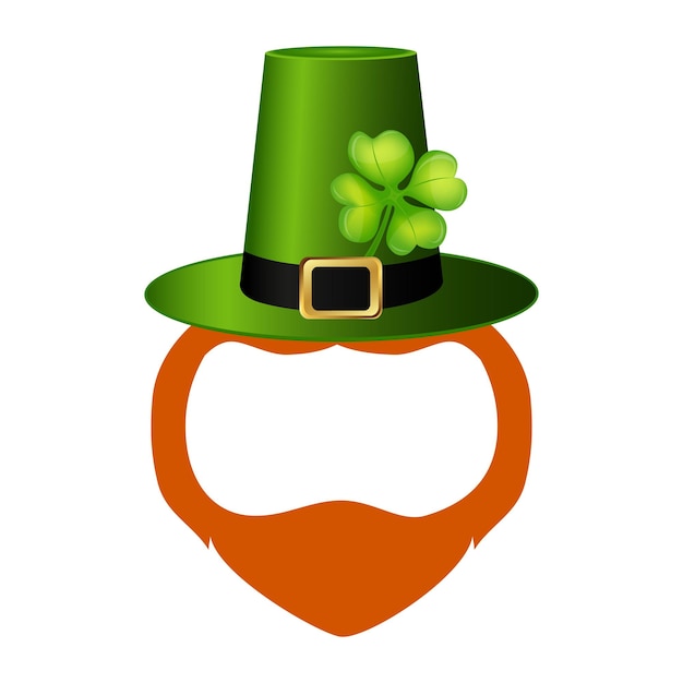 Template face leprechaun on St Patrick s Day vector illustratio