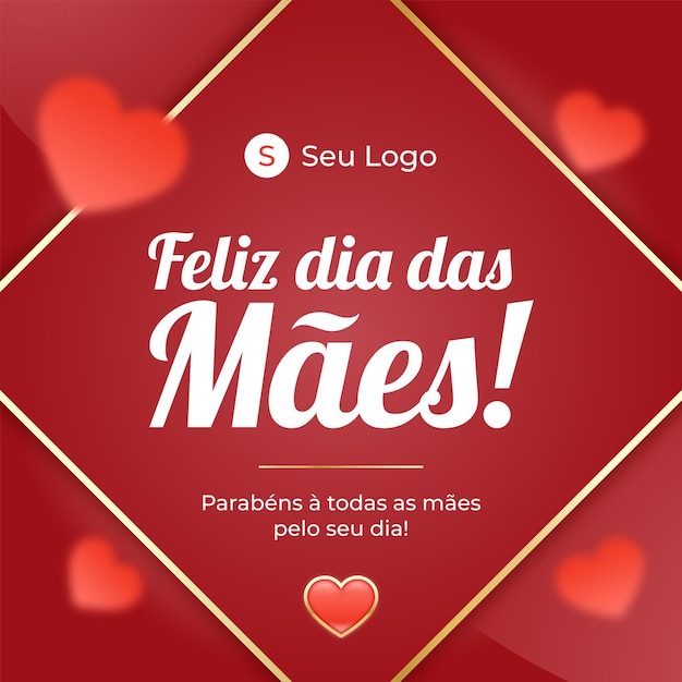 Шаблон feliz dias das mães para redes sociais