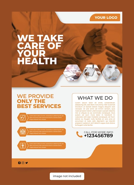 Vector template flayer design health