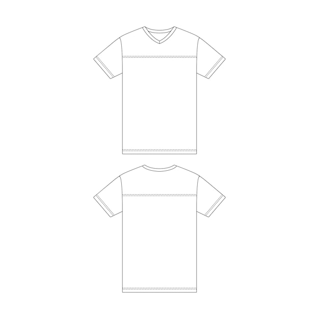 Vector template football jersey vector illustration flat sketch design outline