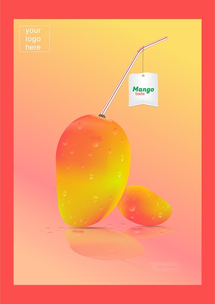 Vector template fress frit mango taste