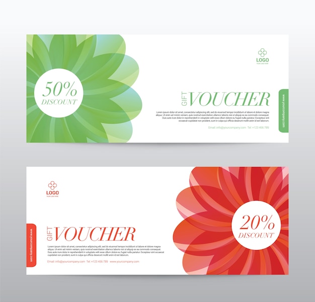 Vector template gift voucher coupon discount