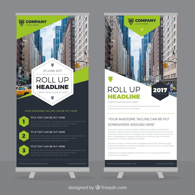 Template of great roll up with green forms