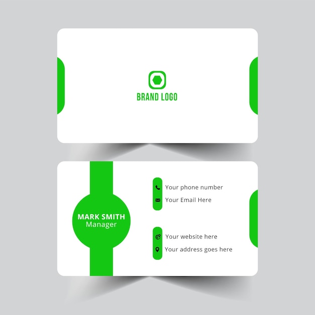 Vector template green business card