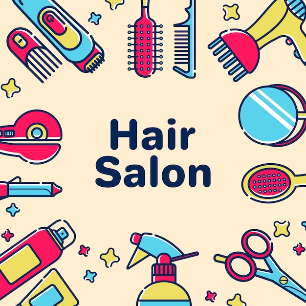 Vector template greeting card  for barber shop