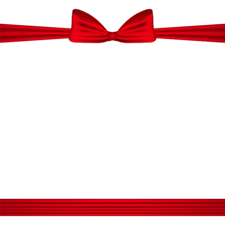 Vector template greeting card with a red bow