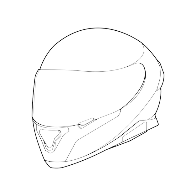 Template helmet full face line Art helmet Vector Illustration Line art vector helmet Vector