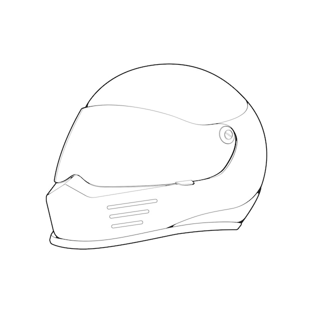 テンプレート ヘルメット フルフェイス ライン アート ヘルメット ベクトル イラスト ライン アート ベクトル ヘルメット ベクトル