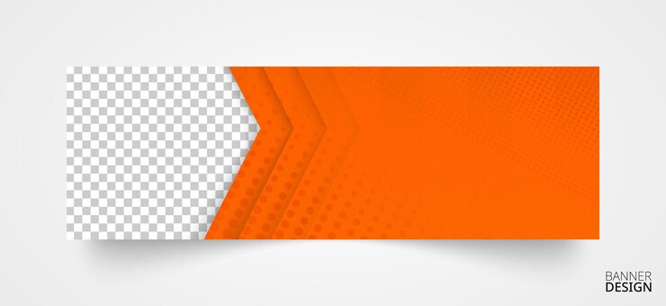 Vector template of horizontal web banner with place for your image