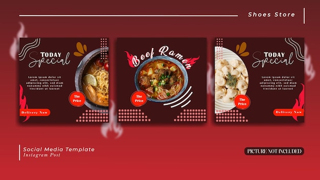 Template Instagram Post for Ramen Restaurant