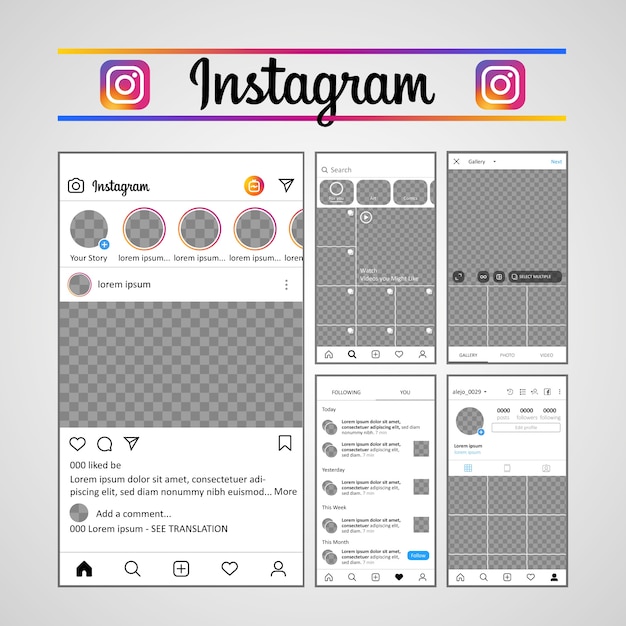 Template instagram ux