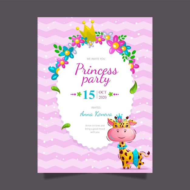 Vector template invitation to the kids party