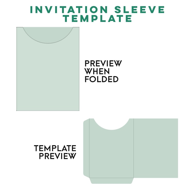 A template for a invitation sleeve template is shown with a template for a presentation.