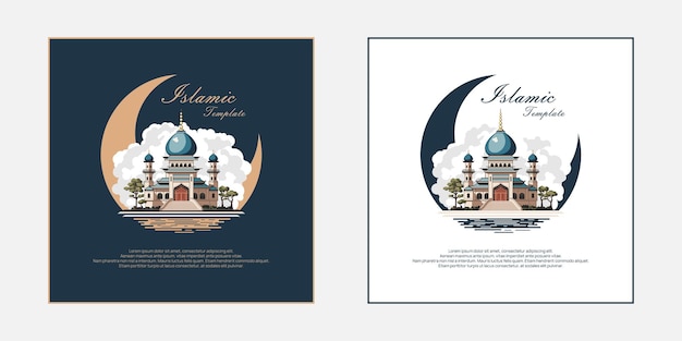 Vector template islamic for mawlid eid al fitr eid al adha and many more