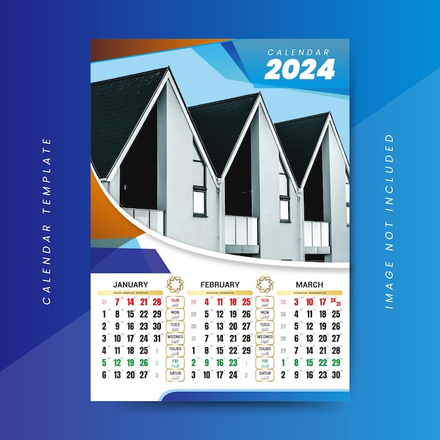 Vector template kalender 2024