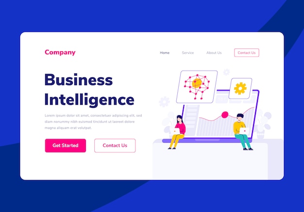 เทมเพลต หน้า Landing Page ผู้คน ข้อมูลเชิงลึกทางธุรกิจ ภาพประกอบแบนราบ