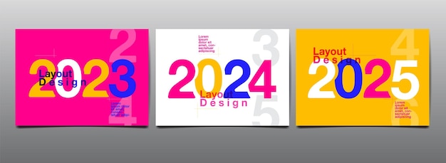 Template layout design 2023 2024 2025 typography cover book presentation abstract flat dsign