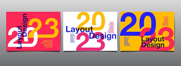 Template layout design 2023 typography cover book presentation abstract flat design