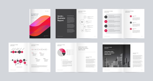 Opuscolo di progettazione layout modello a4 dimensioni modificabili.