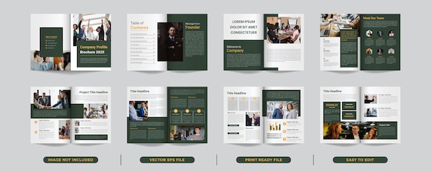 Vector template layout design with cover page for business brochure design or company profile