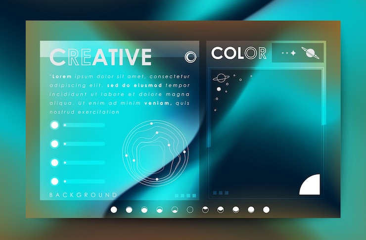 Vector template layout design with cover page shades of blue gradient background pattern