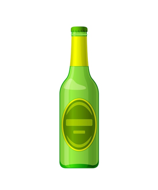 Vector template layout empty glass bottle of beer alcohol drink