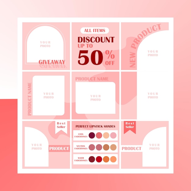 Vector template or layout for instagram