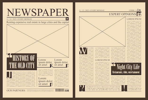 Premium Vector | Template for layout of newspaper