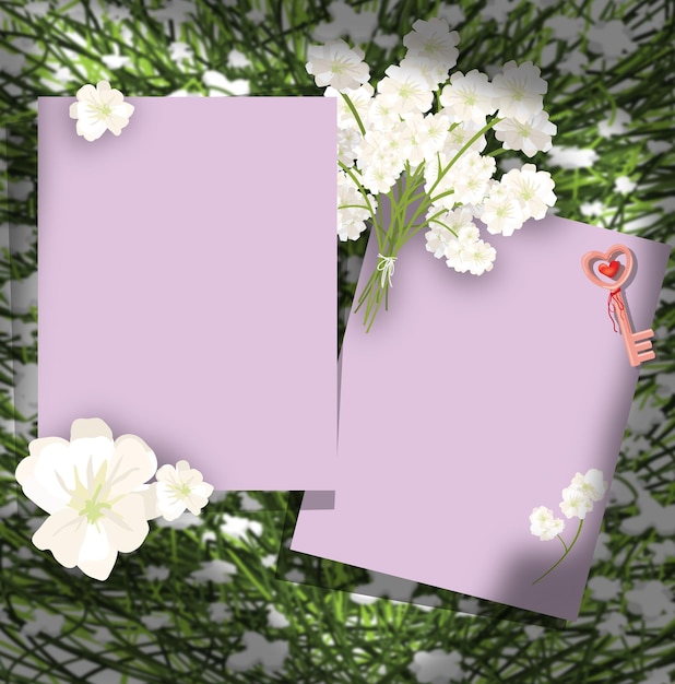 Template letter full of white flowers