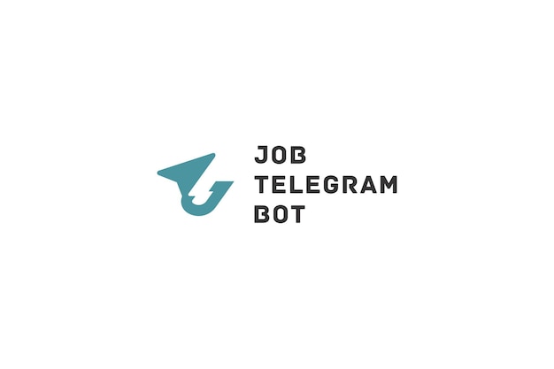 Vector template logo design solution for job telegram bot