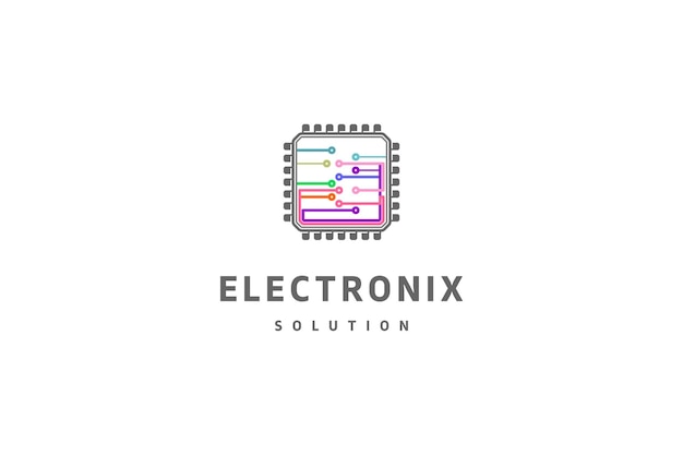 Template logo design solution for technology company technical workshop electronic production