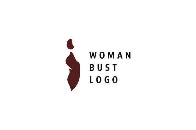 Vector template logo design solution with woman bust simple image minimalist laconic picture