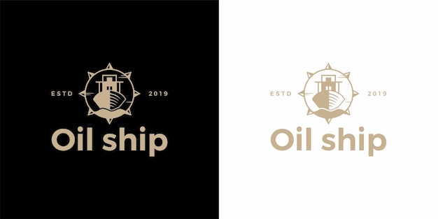 Vector template logo design vector oil ship