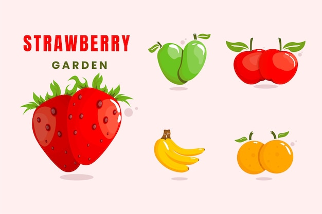 Modello logo frutta da giardino