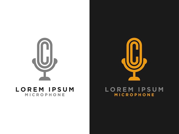 Template Logo and microphone initial design letters OC